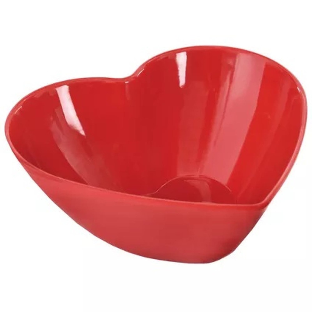 NEW Valentine's Red Heart-Shaped Melamine Bowl 6.89in Set of (4)